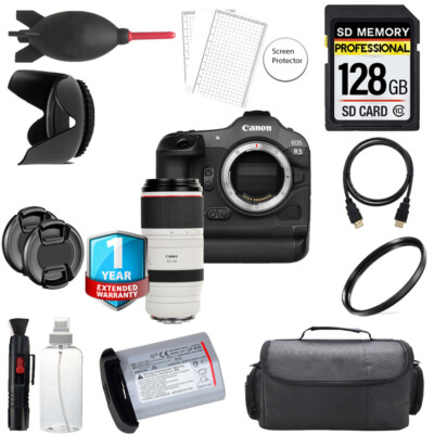 Canon EOS R3 +100-500mm USM Lens + 128GB + Bag+ UV Filter- Basic Kit