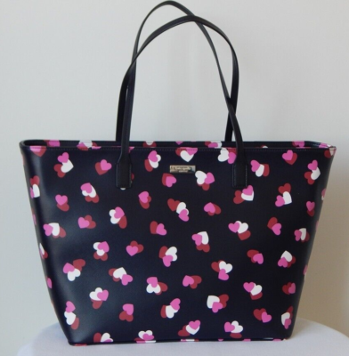 Kate Spade Margareta Shore Street Flutter Hearts Large Top Zip Tote Bag NWT - Main Image