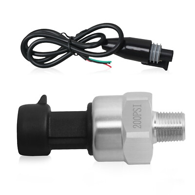 Quality 200Psi Pressure Sensor Sender w/Connector Pigtail for Air Pressure