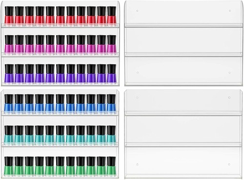 Soporte organizador de esmalte de uñas 90 botellas - estante de almacenamiento de 6 niveles montado en la pared acrílico - Imagen 8 de 8