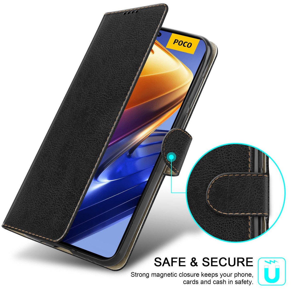 Sunrive Cover compatibile con OPPO Find X3 Neo 5G, Custodia con supporto di stan