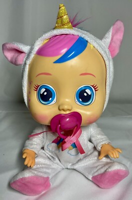 Cry Babies Dreamy the Unicorn 12  Baby Doll Shimmery Removable Pajamas