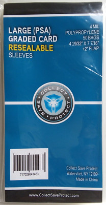 CSP Large PSA Slab Sleeves - 4 Mil Thick, Resealable, Acid-Free (Pack Of 150)