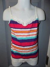 P.S. Aeropostale Striped With Lace Tank Top Size 5 Girls NEW 
