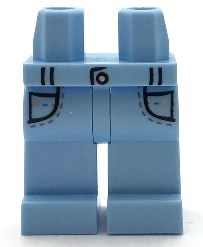 Lego New Bright Light Blue Jeans Hips Legs Belt Loops Pockets Minifigure Pants