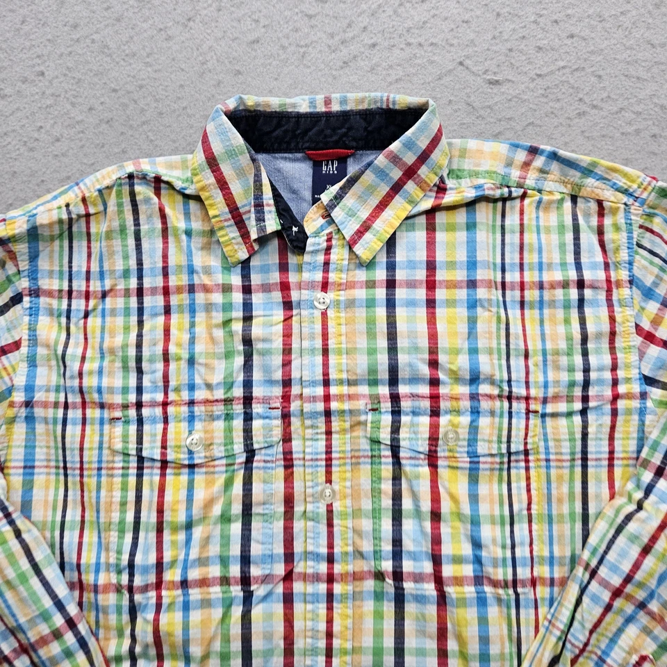 GAP Kids Boys XL Plaid Button Down Shirt Multicolor - Image 2 of 4