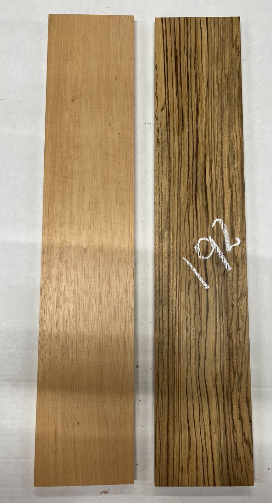2 Pack Zebrawood +Honduran Mahogany Thin Stock Lumber Board 24"x43/4