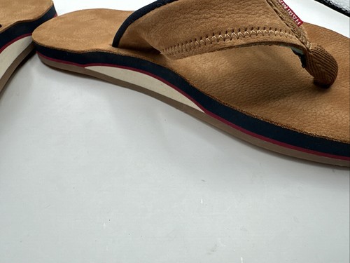 Hari Mari Pier Mens Flip Flops Size 9 Tan Leather Thong Sandals See Description - Picture 3 of 11