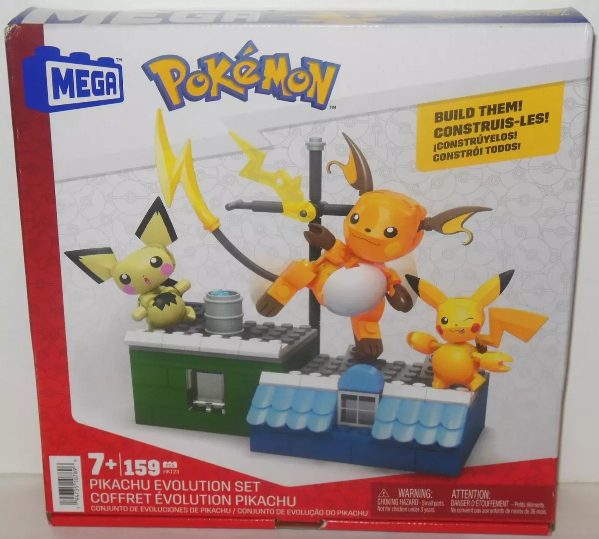 NEW: Mega Pokemon Pickachu Evolution Building Set & Pichu & Raichu  HKT23..SEALED