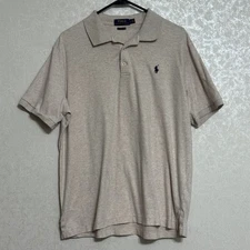 Polo Ralph Lauren Classic Fit Men's Shirt Heather Gray Blue Logo Short Sleeve L