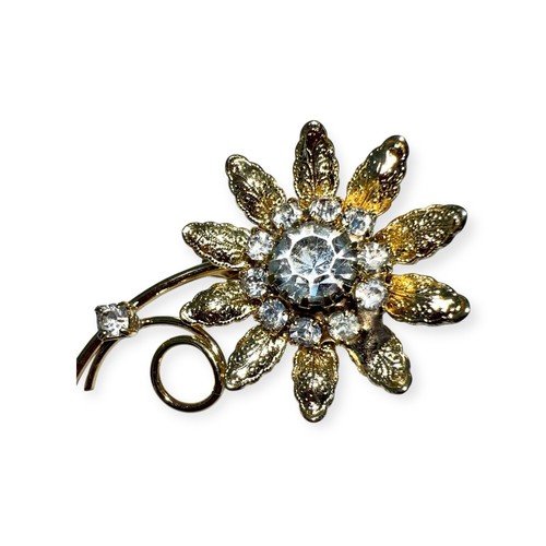 SPILLA INTRICATA VINTAGE STRASS FILIGRANA FIORE MOD MCM STRAVAGANTE SHABBY CHIC - Foto 5 di 11