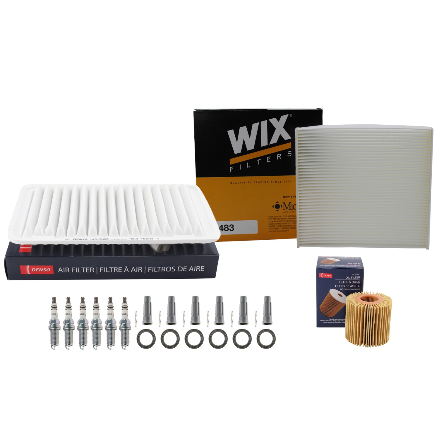 Denso Tune Up Kit NGK 6 Spark Plug  Boot Kit for Highlander RX350 Sienna 3.5 V6