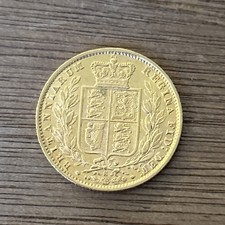 1877 shield back Full gold sovereign Sydney Mint