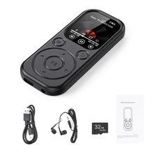 Multifunction MP3 Player 32GB Bluetooth 5.4 Video Playback FM Radio Recorder