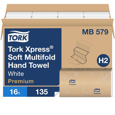 Soft Xpress Multifold Paper Hand Towels White, H2 System Compatible 16 Packs X 1