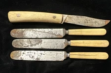 Antique Bone Handle Kitchen Knife 3- Meriden Cutlery 1- No Brand -all 8”
