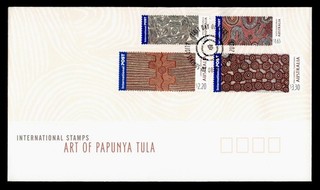 DR WHO 2003 AUSTRALIA FDC PAPUNYA TULA ARTE COMBO $3 30 R82921