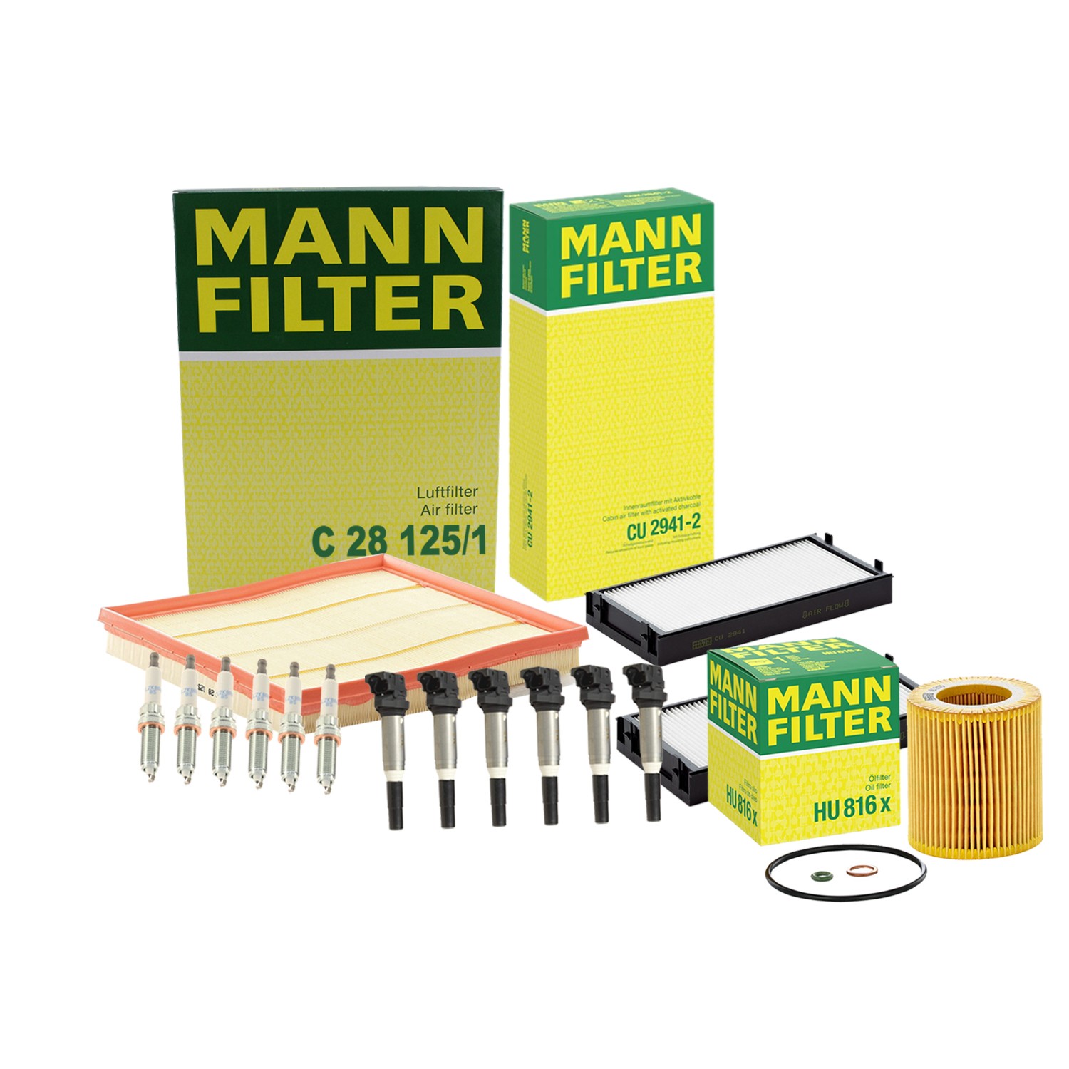 Mann Engine Oil Cabin Air Filter 6 NGK Plugs  Hitachi Coils Kit For F16 X6 2016