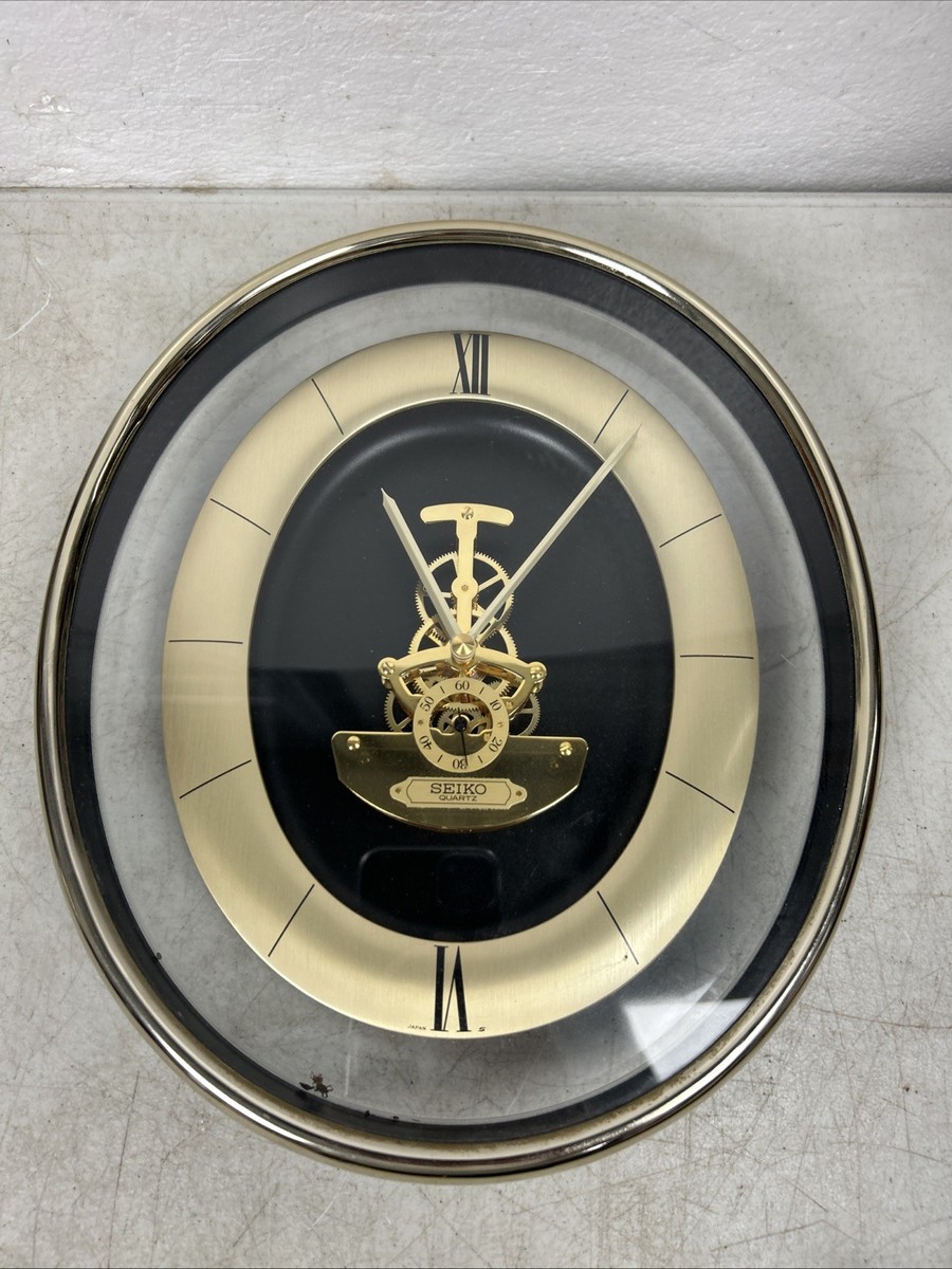 Vintage 1980's Seiko Skeleton Visible Movement Wall Clock QAX201G
