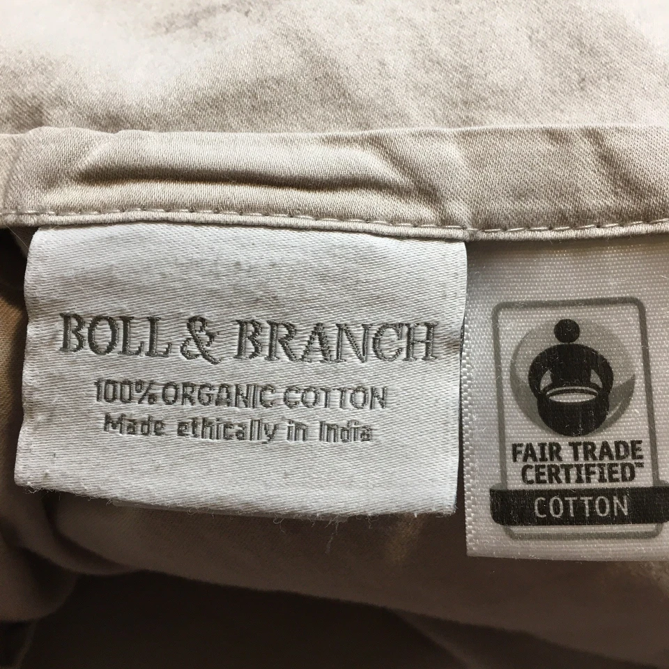 Sábana plana BOLL & BRANK King gris claro 100 % algodón orgánico certificado Foto 2 de 4