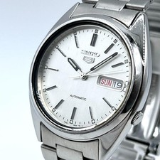 Seiko 5 Automatic Watch Silver Dial 7S26-0480 Men's 36.7mm Tested
