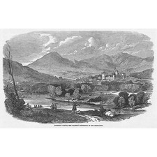BALMORAL CASTLE Aberdeenshire - Antique Print 1848