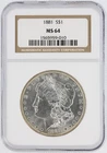 1881 Morgan Silver Dollar NGC MS64 S$1 Philadelphia Minted No Reserve
