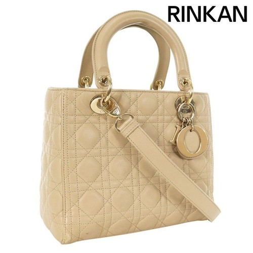 Dior Christian M0565OCEA Lady Quilted 2-way Leather Handbag Ladies' Medium Used