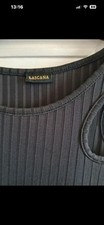 LASCANA Black Ribbed Shift Midi Dress Sleeveless Round Neck UK 12 Regular
