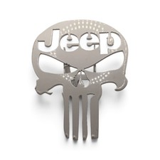 Jeep Punisher Skull Metal Trailer Hitch Receiver Cover White Heavy Duty Jeep Punisher Skull Metal Trailer Hitch Receiver Cover White Heavy Duty