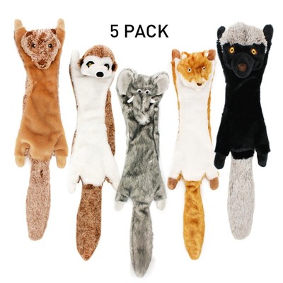 5Pcs Dog Squeaky Toys No Stuffing Dog Plush Toy For Small