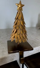 NEW IN BOX Pottery Barn Golden Gold Tree Christmas stocking Holder