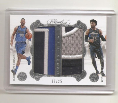 2017-18 Panini Flawless HARRISON BARNES WES MATTHEWS Dual Diamond Patch /25