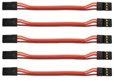 Apex RC Products JR Style 3" / 75mm Male Male Servo Extension - 5 Pack #1002M