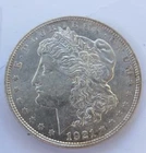 1921 D AU++  MORGAN DOLLAR VAM 1AM2 SMALL DIE BREAK D REVERSE