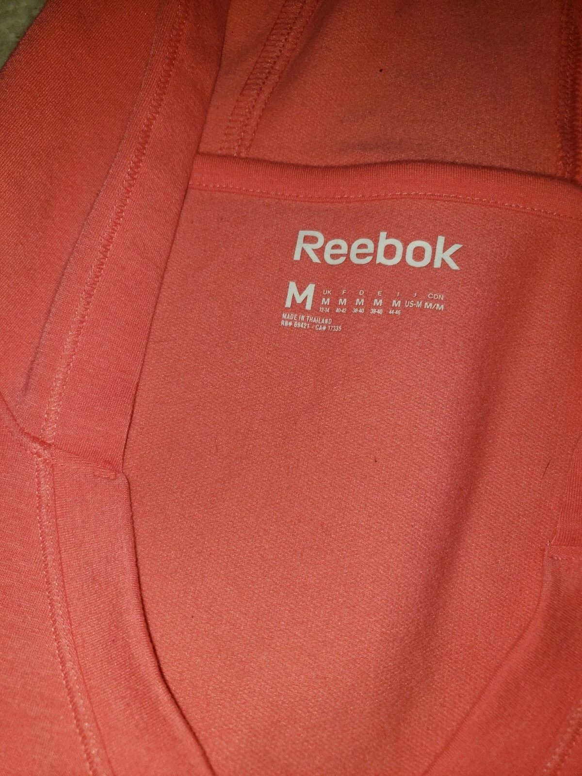 VETEMENTS Reebok Felpa con Cappuccio Allenamento Crop Top Rosa Medio Palestra Yoga