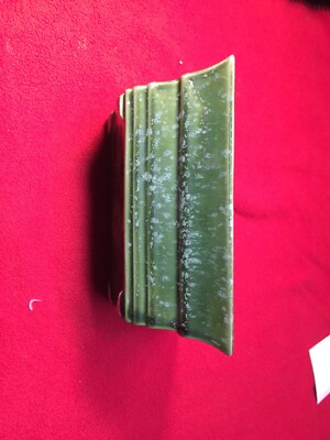 Vintage Hull Pottery ''Imperial'' Ware Garden Dish F9 -Green With White Flow