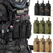 Tactical Molle Magazine Pouch Open Top Mag Holder Triple Airsoft MOLLE Mag Pouch