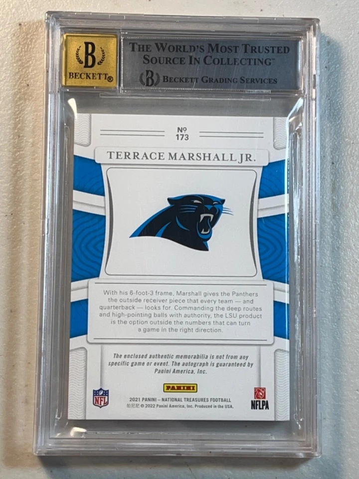 Terrace Marshall 2021 National Treasures /99 RPA Patch RC Rookie Auto BGS 9 10 - Image 2 of 2