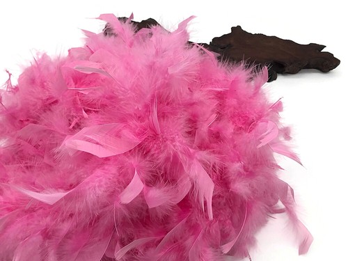 2 yardas - Candela de peso pesado rosa caramelo suministro de boa pluma de pavo | 80 gramos - Imagen 2 de 11