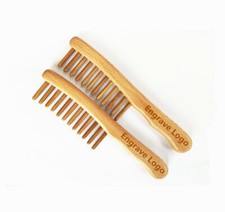 Customize Logo-Beech Wood Combs Wide Tooth Hair Comb Beard Care Comb Brush