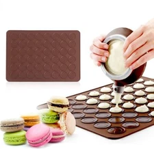 Macaron Silicone Mat 48 Capacity Silicone Sheet Mat Baking Cookies Pastry DIY...