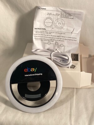 eBay mini LED Ring Light USB Charge Camera Clip-on Computer Zoom or Selfie