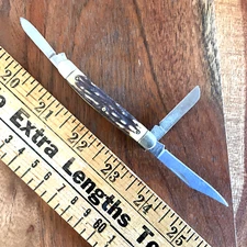 Ruko Ruk0063  Simulated Deer Horn Scale Folding Pocket Knife (3 BLADE)