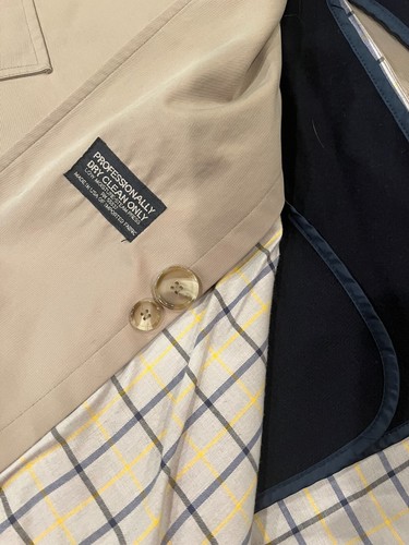 Brooks Brothers Trenchcoat Wollfutter hergestellt in den USA beige Größe XL 25,5 W x 47L - Bild 6 von 7