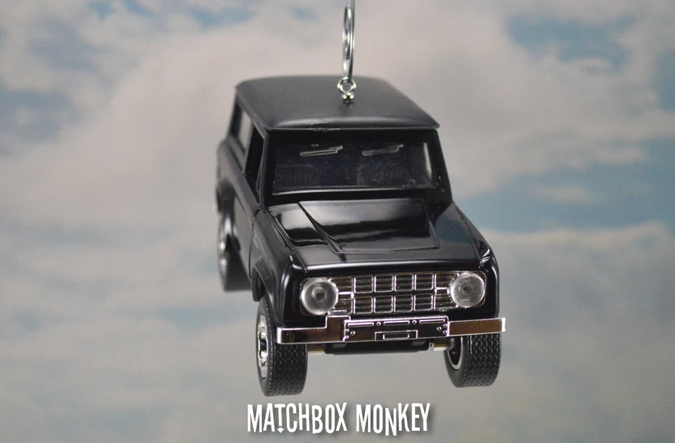 Black 1973 Full Size Ford Bronco Christmas Ornament 1/32 Emblem SUV 4x4 Truck - Image 3 of 4