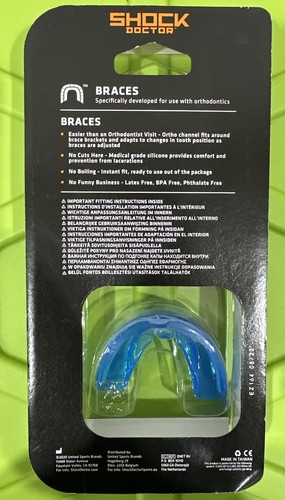 Shock Doctor Braces Ortho Clear Strapless Blue Mouthguard (Youth 11-)- Free Post - Picture 2 of 3