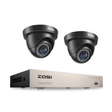 ZOSI H.265+ 8 Channel 5MP Lite CCTV DVR 2 1080P Outdoor Security Cameras System