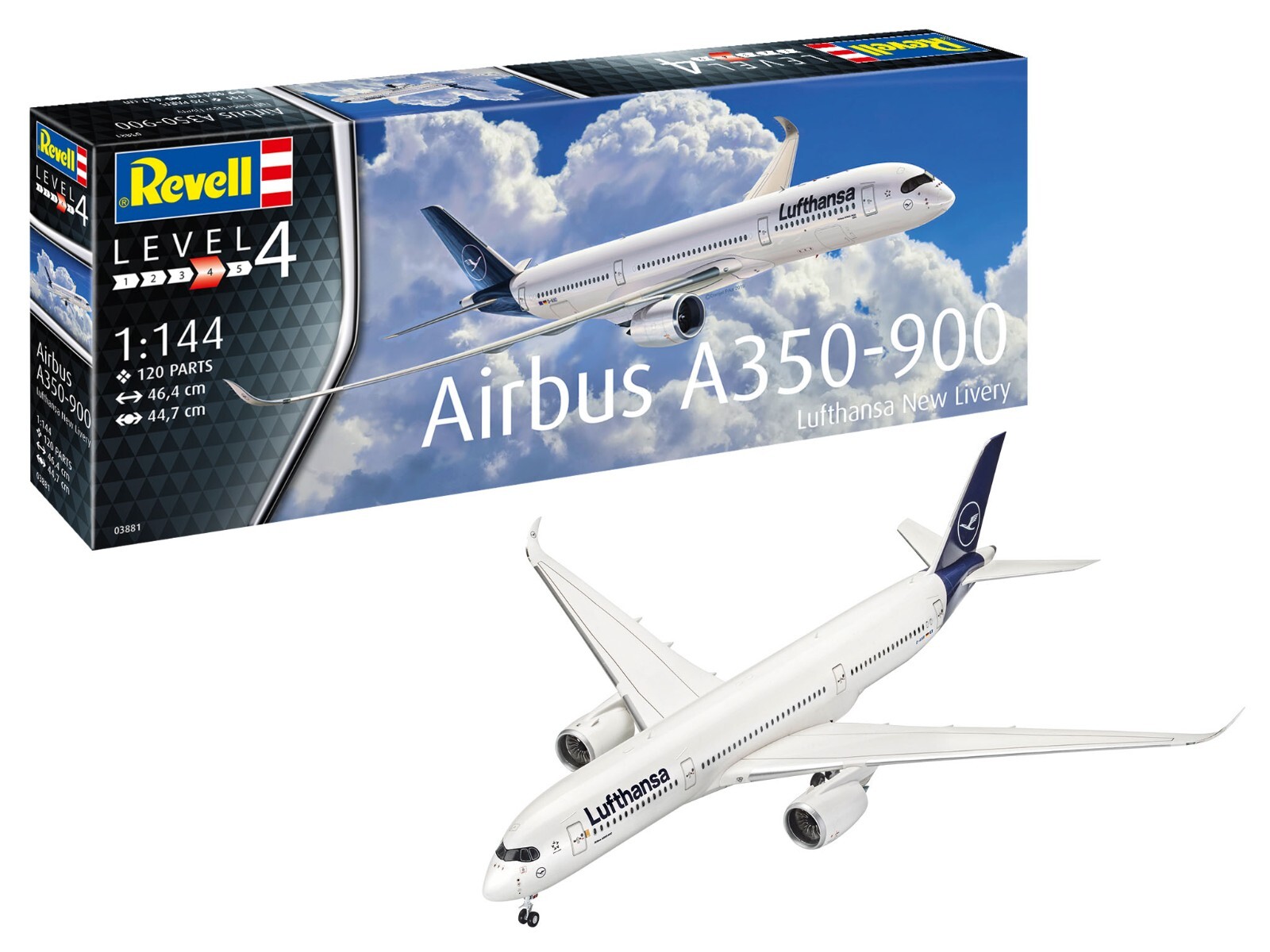 New! Revell 03881 Lufthansa Airbus A350-900 -  1:144 scale p