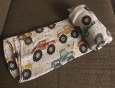 Tula Baby Bamboo Viscose Swaddle Blanket - Crush Monster Trucks Approx.39x42”